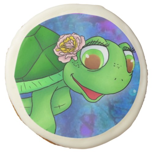 Cheyenne the Turtle Sugar Cookie