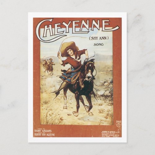 Cheyenne Vintage Songbook Cover Postcard