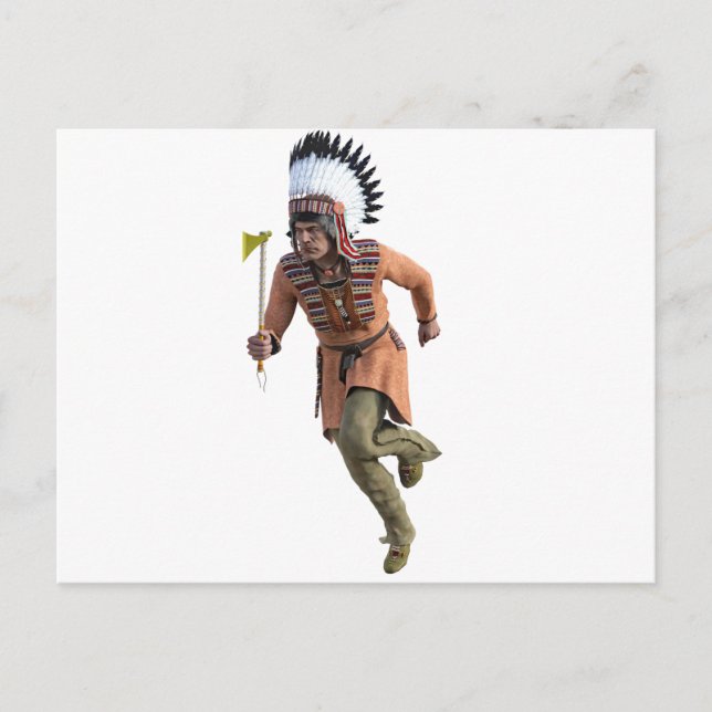 Cheyenne Warrior Chief Running Postcard (Front)