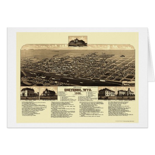 Cheyenne, WY Panoramic Map - 1882 Cards (Front Horizontal)