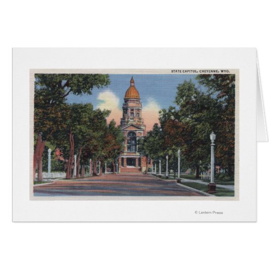 Cheyenne, WY - View of State Capitol and Drivewa Cards (Front Horizontal)