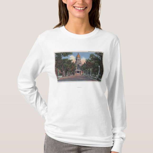 Cheyenne, WY - View of State Capitol and Drivewa T-Shirt (Front)