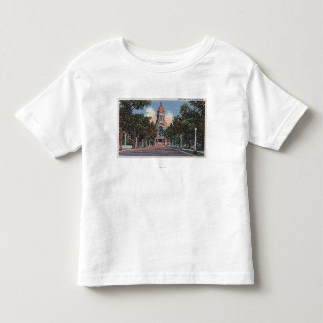 Cheyenne, WY - View of State Capitol and Drivewa Toddler T-shirt (Front)