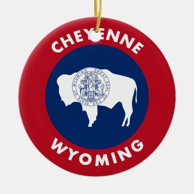 Cheyenne Wyoming Ceramic Ornament (Front)
