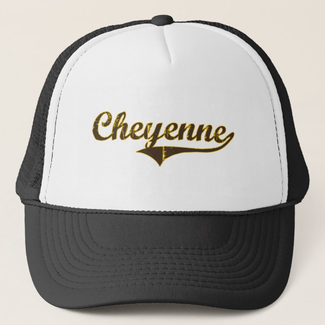 Cheyenne Wyoming Classic Design Trucker Hat (Front)