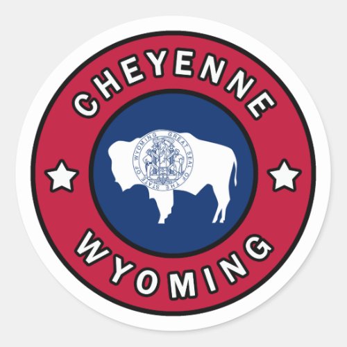 Cheyenne Wyoming Classic Round Sticker