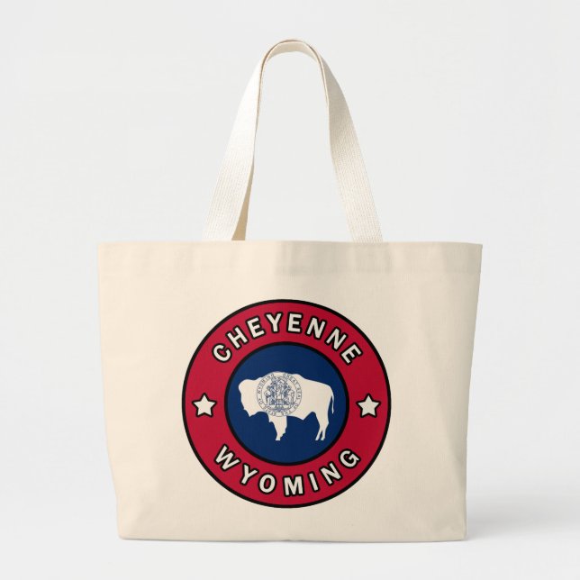 Cheyenne Wyoming Large Tote Bag (Front)
