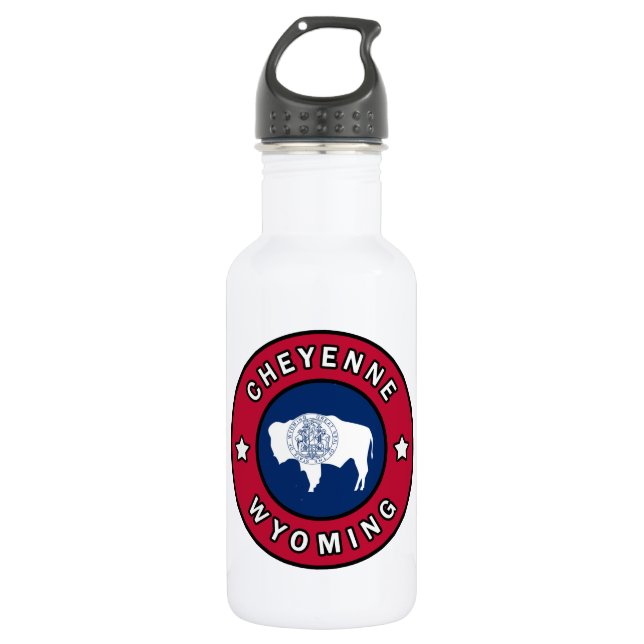 Cheyenne Wyoming Stainless Steel Water Bottle (Front)