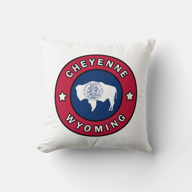 Cheyenne Wyoming Throw Pillow (Front)