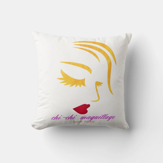 chi-chi maquillage throw pillow (Front)