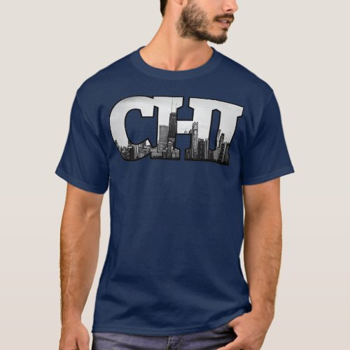 CHI Chicago City Skyline of Downtown Chicago Illin T_Shirt