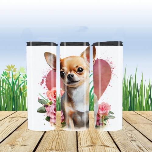 Chi Chihuahua Love Heart Tan Chihuahua Thermal Tumbler