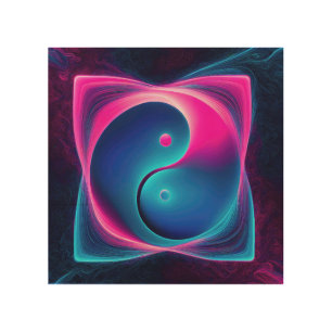 Chi Fusion: Vibrant Yin Yang Energies Wood Wall Art