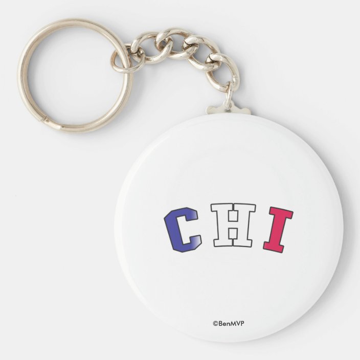 Chi in Illinois State Flag Colors Key Chain