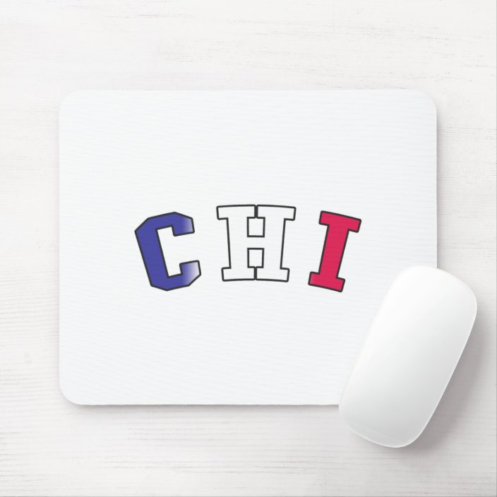 Chi in Illinois State Flag Colors Mouse Pad