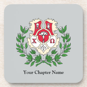 Chi Omega Crest Coaster