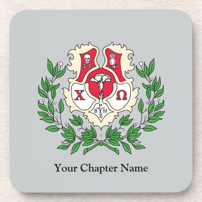 Chi Omega Crest Coaster (Front)