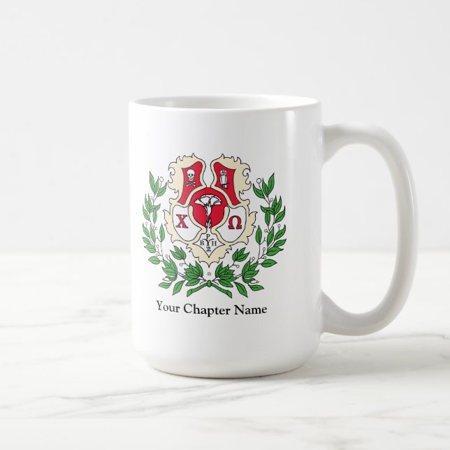 Chi Omega Crest Coffee Mug (Right)