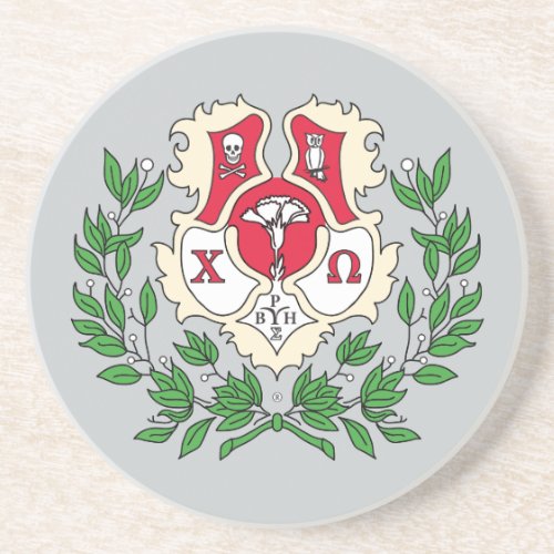 Chi Omega Crest Drink Coaster