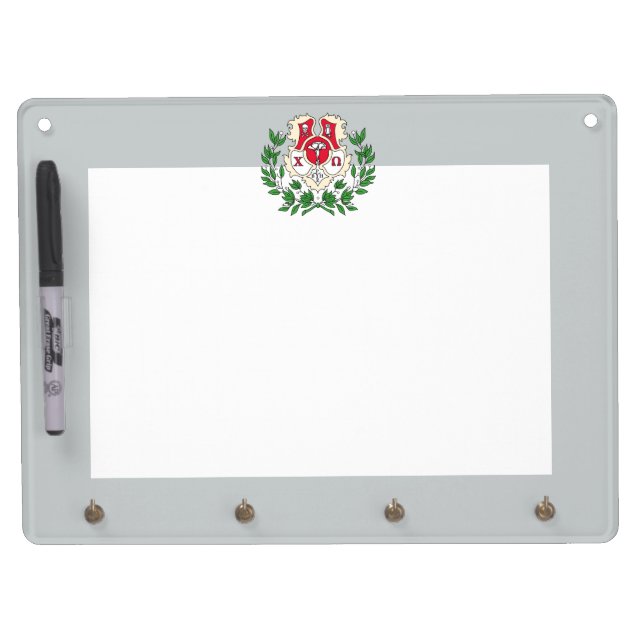 Chi Omega Crest Dry Erase Board With Keychain Holder (Front)