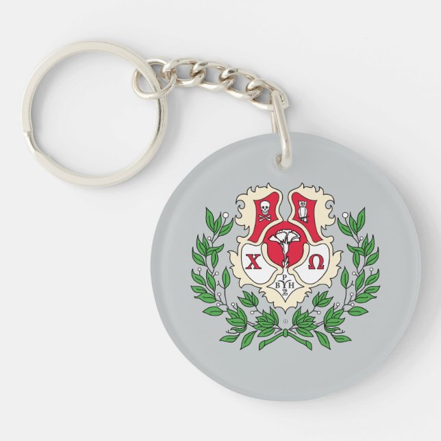 Chi Omega Crest Keychain (Front)