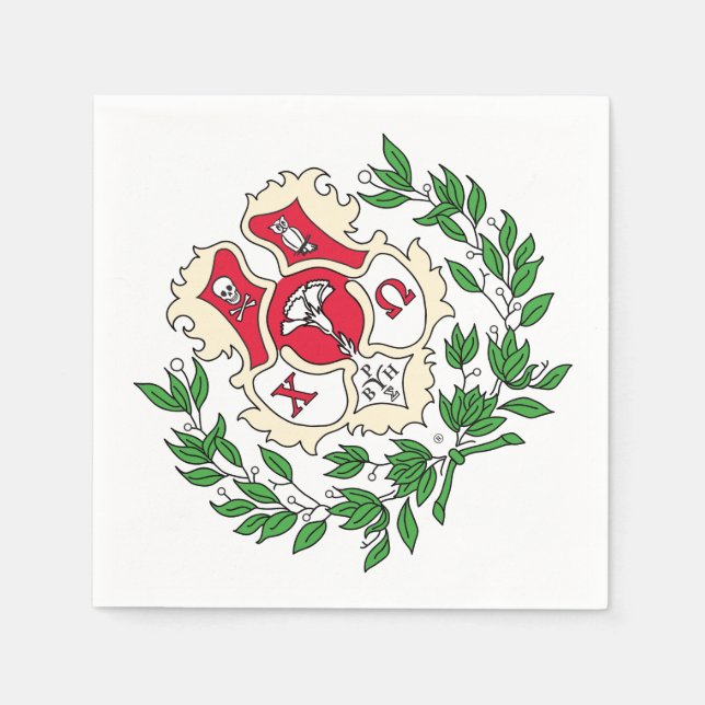 Chi Omega Crest Napkins (Front)