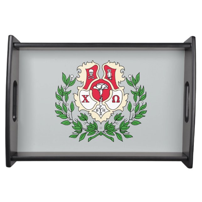 Chi Omega Crest Serving Tray (Front)