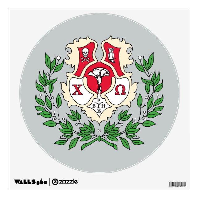 Chi Omega Crest Wall Sticker (Front)