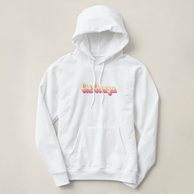 Chi Omega | Groovy Script Hoodie (Design Front)