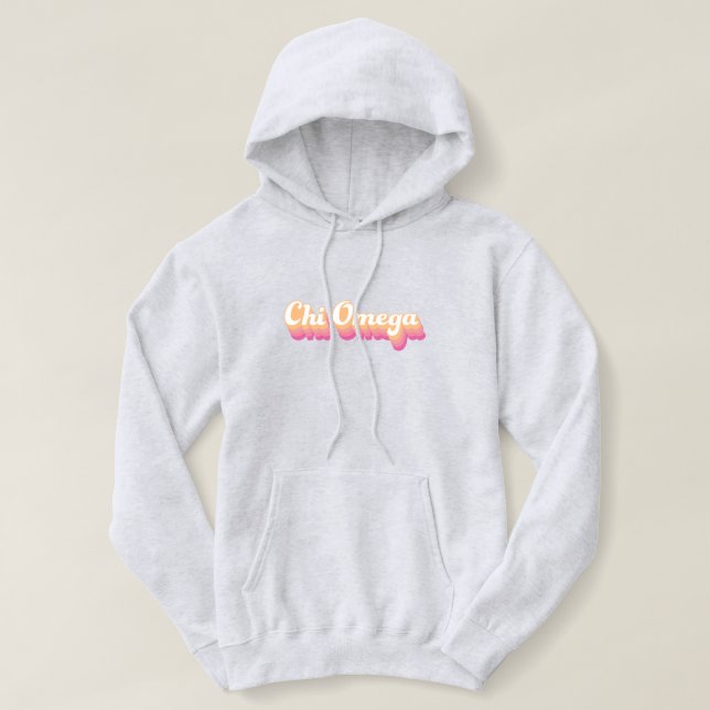 Chi Omega | Groovy Script Hoodie (Design Front)