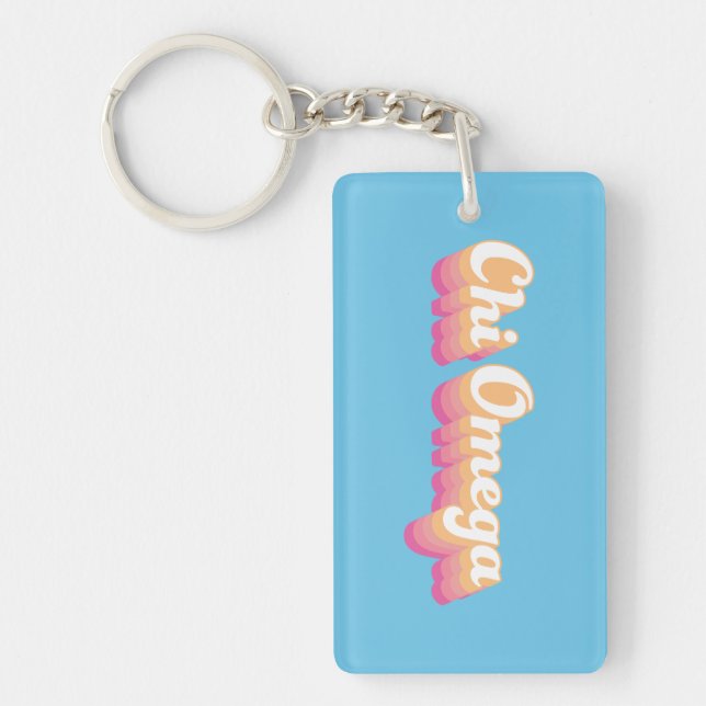 Chi Omega | Groovy Script Keychain (Front)