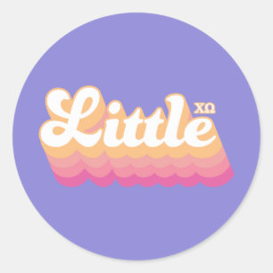 Chi Omega Little Classic Round Sticker
