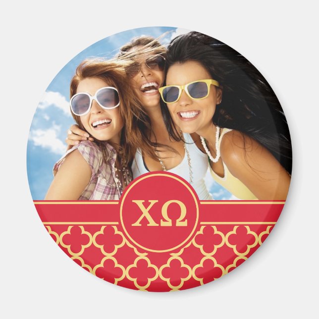 Chi Omega | Monogram and Photo Magnet (Front)
