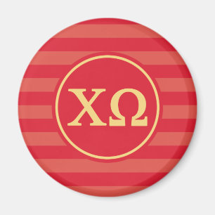 Chi Omega Monogram Stripe Pattern Magnet
