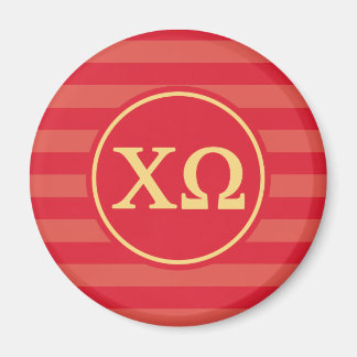 Chi Omega | Monogram Stripe Pattern Magnet