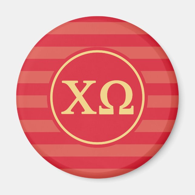 Chi Omega | Monogram Stripe Pattern Magnet (Front)