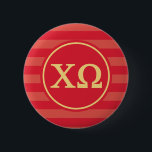 Chi Omega | Monogram Stripe Pattern Pinback Button<br><div class="desc">Check out these official Chi Omega designs! Personalize your own Greek merchandise on Zazzle.com! Click the Customize button to insert your own name, class year, or club to make a unique product. Try adding text using various fonts & view a preview of your design! Zazzle's easy to customize products have...</div>