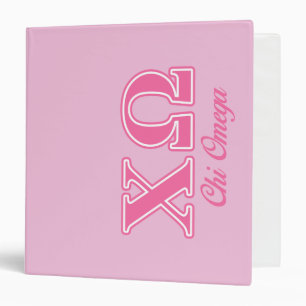 Chi Omega Pink Letters Binder