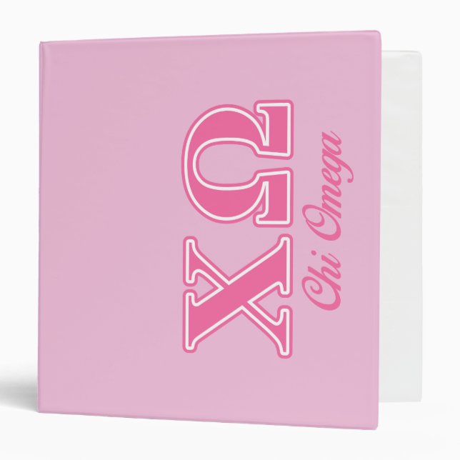 Chi Omega Pink Letters Binder (Front/Inside)