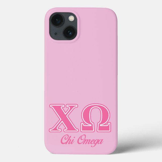 Chi Omega Pink Letters Case-Mate iPhone Case (Back)