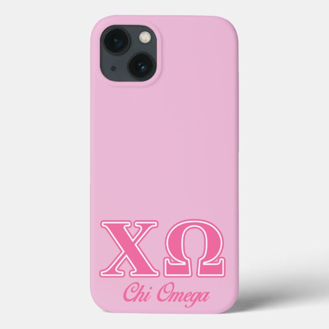 Chi Omega Pink Letters Case-Mate iPhone Case (Back)