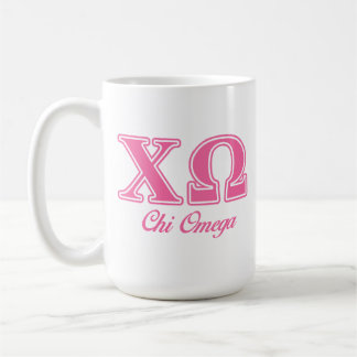 Chi Omega Pink Letters Coffee Mug
