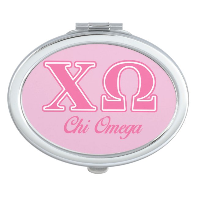 Chi Omega Pink Letters Compact Mirror (Front)