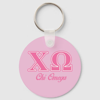 Chi Omega Pink Letters Keychain