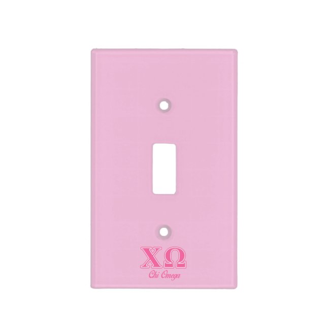 Chi Omega Pink Letters Light Switch Cover (Front)
