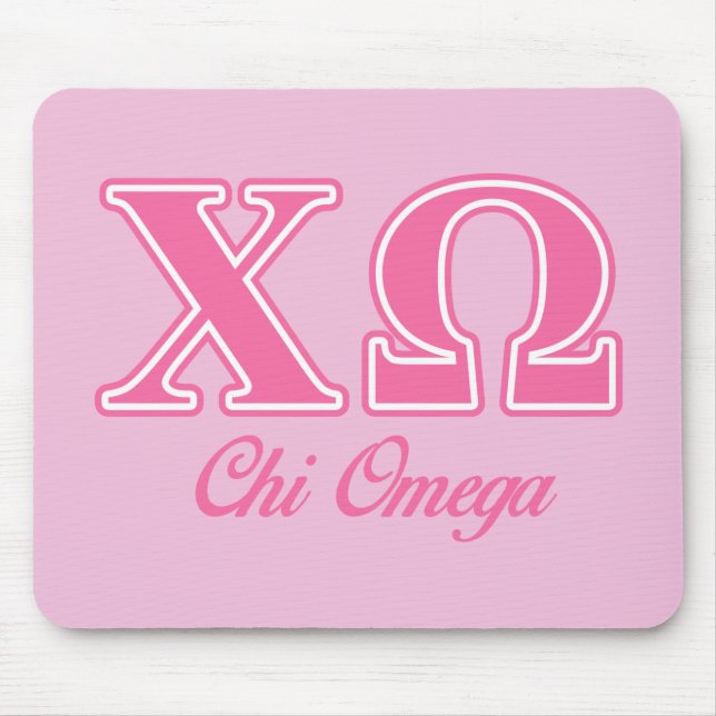 Chi Omega Pink Letters Mouse Pad (Front)