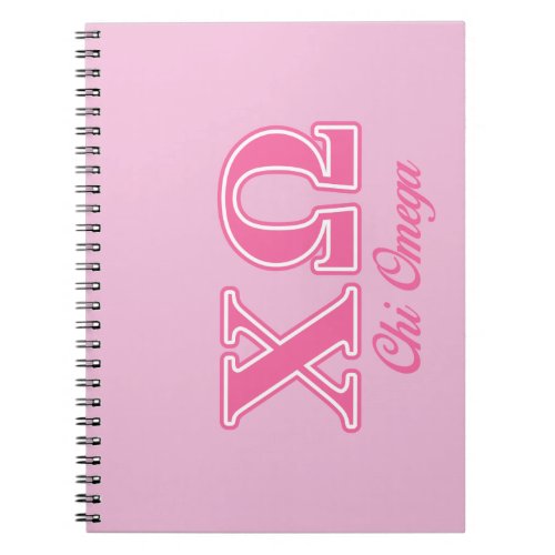 Chi Omega Pink Letters Notebook