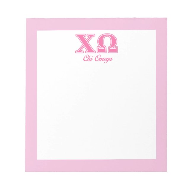 Chi Omega Pink Letters Notepad (Front)