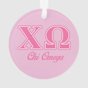 Chi Omega Pink Letters Ornament
