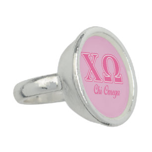Chi Omega Pink Letters Ring
